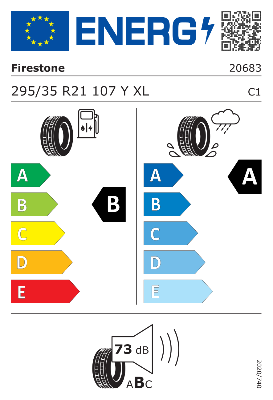 Etichetta energetica UE dello pneumatico FIRESTONE - 295 35 21 ROADHAWK 2 RIMG 107Y XL*
